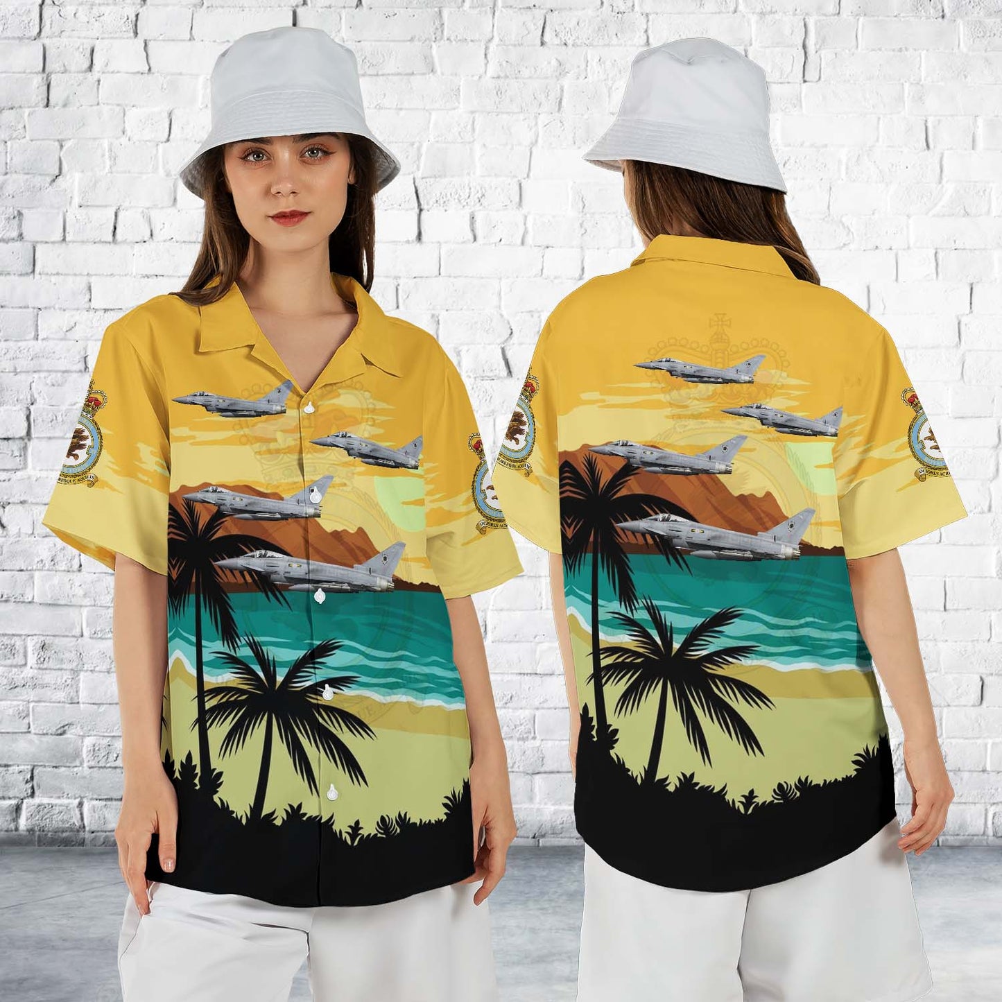 Royal Air Force No. 11 Squadron RAF Eurofighter Typhoon FGR.4 Hawaiian Shirt For Women