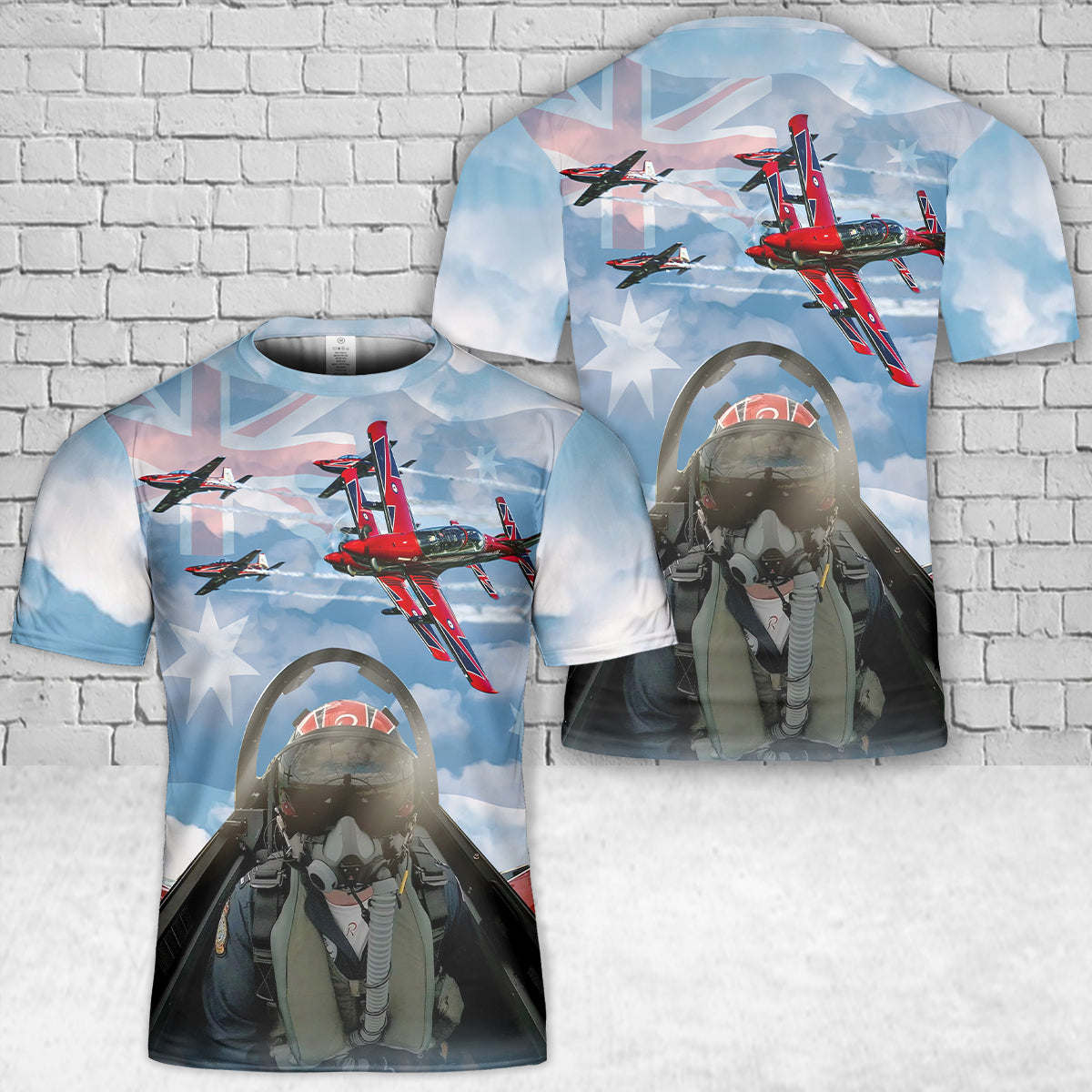 Royal Australian Air Force Roulettes aerobatic display team T-Shirt 3D