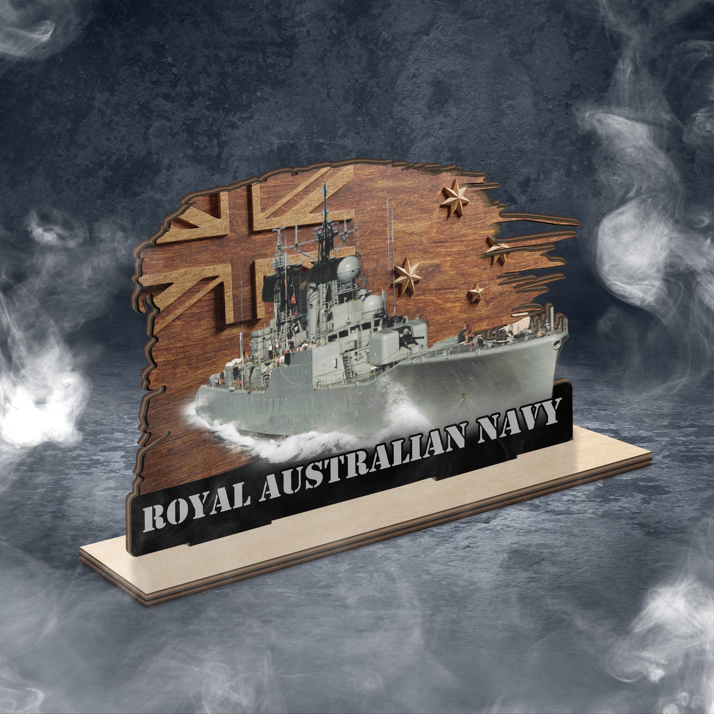 Royal Australian Navy HMAS Derwent (DE 49) Custom Shape Wood Standee