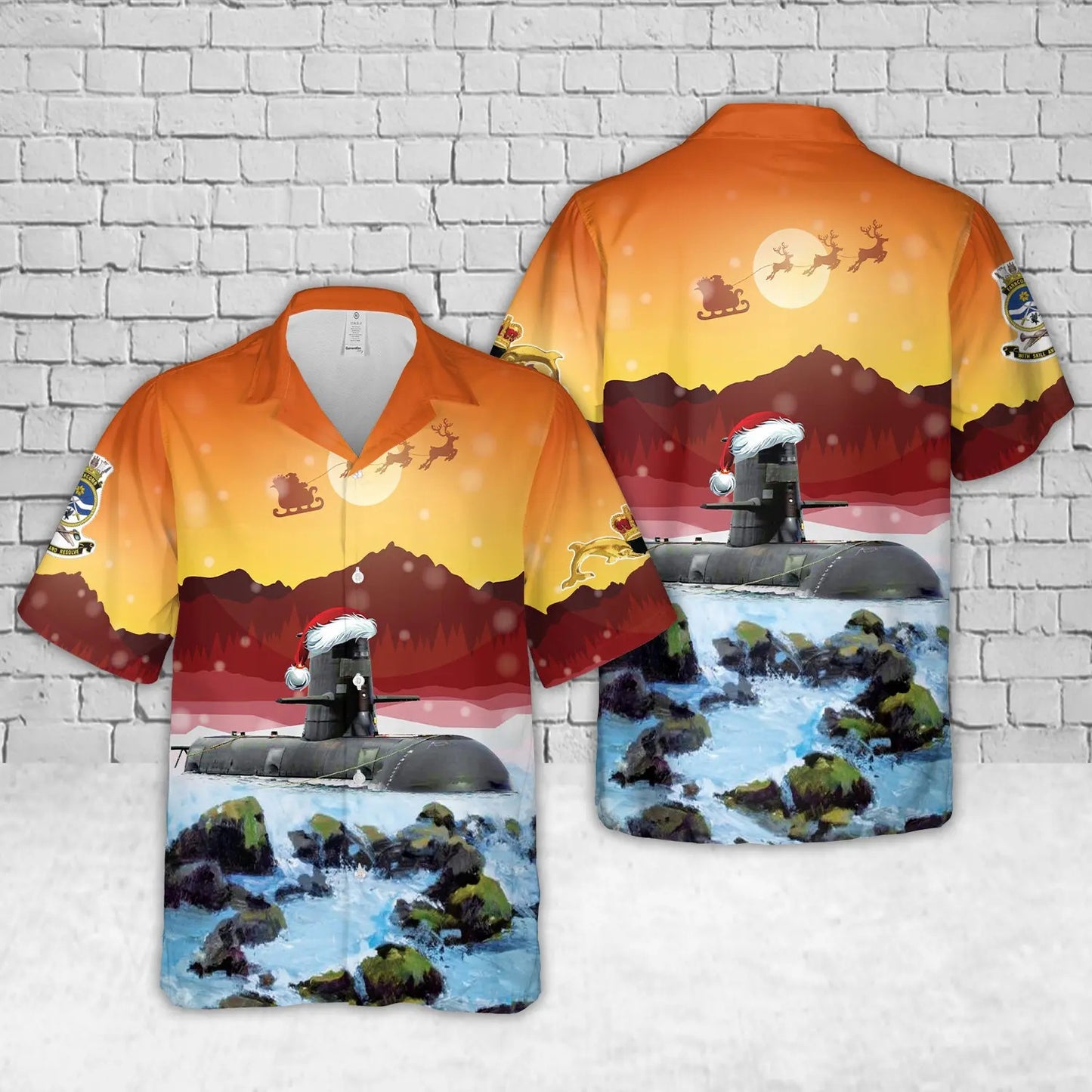 Royal Australian Navy HMAS Farncomb (SSG 74) Collins-class submarine Christmas Hawaiian Shirt