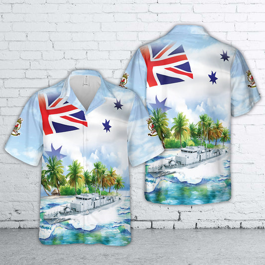 Royal Australian Navy HMAS Fremantle (FCPB 203) Fremantle-class patrol boat Australian White Ensign Hawaiian Shirt