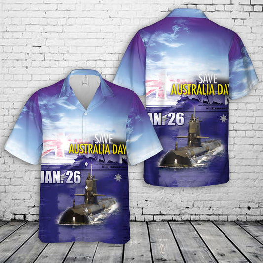 Royal Australian Navy HMAS Rankin S78 Collins-class submarine, Australia Day Hawaiian Shirt