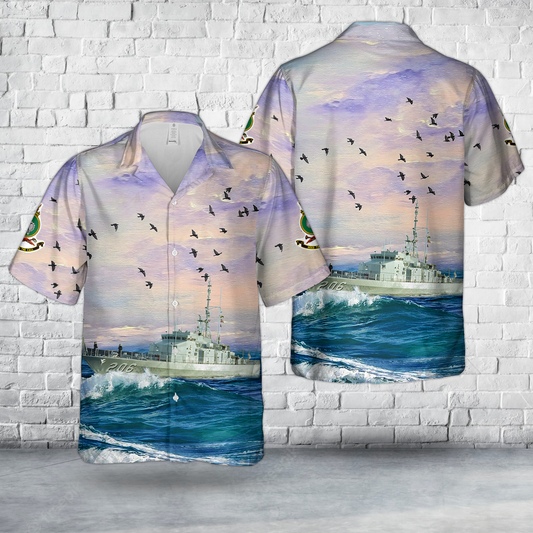 Royal Australian Navy HMAS Wollongong (FCPB 206) Fremantle-class patrol boat Hawaiian Shirt