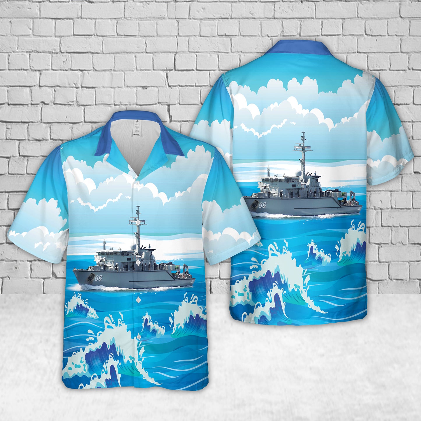 Royal Australian Navy Minehunter HMAS Diamantina Hawaiian Shirt