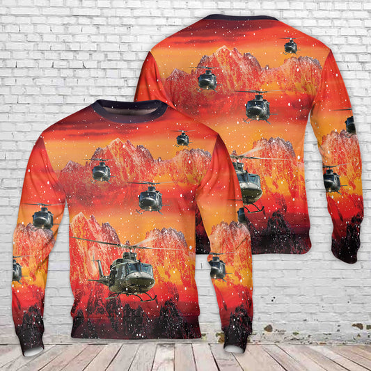 Royal Canadian Air Force 408 Tactical Helicopter Squadron CH-146 Griffon AOP Ugly Christmas Sweater