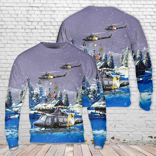 Royal Canadian Air Force 430 Tactical Helicopter Squadron Bell CH-146 Griffon AOP Ugly Christmas Sweater