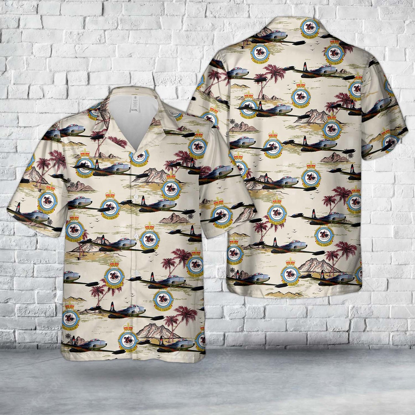 Royal Canadian Air Force Canadair CT-133 Silver Star N133CN No 414 Squadron RCAF 133052 Black Knights Hawaiian Shirt