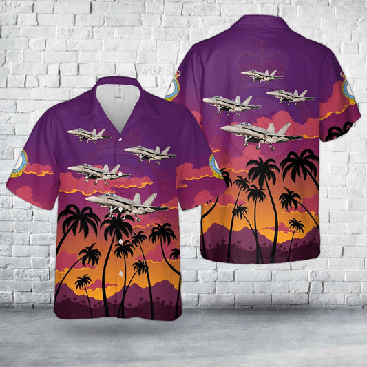 Royal Canadian Air Force McDonnell Douglas CF-188A Hornet (CF-18A) 410 Squadron "Cougars" Hawaiian Shirt