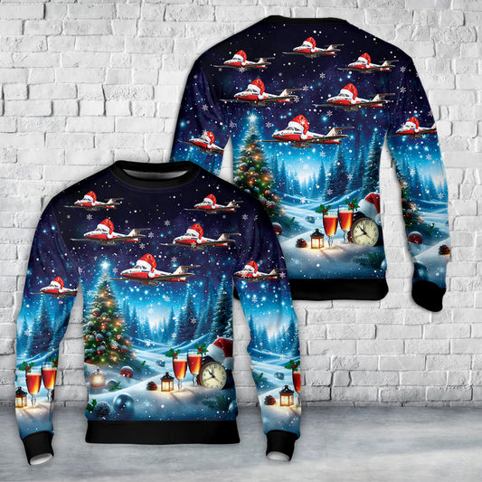 Royal Canadian Air Force (RCAF) Snowbirds - Canadair CT-114 Tutor Christmas AOP Sweater