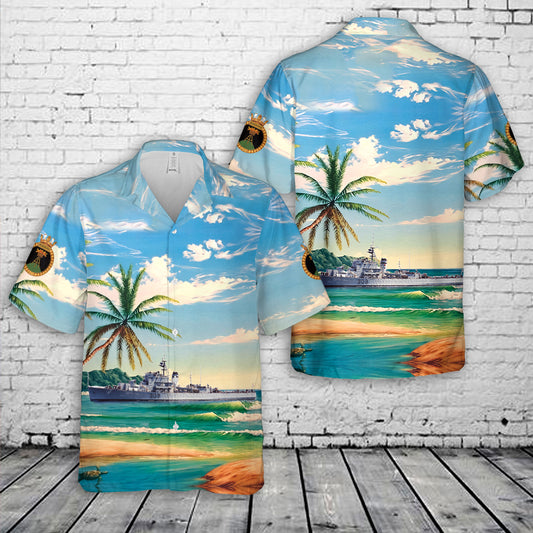 Royal Canadian Navy HMCS Beacon Hill FFE 303 Prestonian-class frigate Hawaiian Shirt