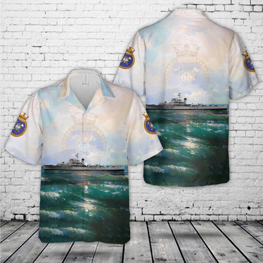 Royal Canadian Navy HMCS Cap de la Madeleine FFE 317 Prestonian-class frigate Hawaiian Shirt