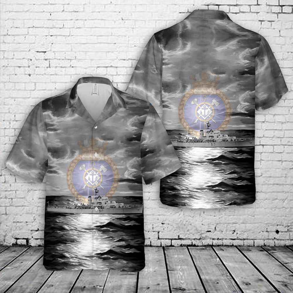 Royal Canadian Navy HMCS Cap de la Madeleine FFE 317 Prestonian-class frigate Hawaiian Shirt