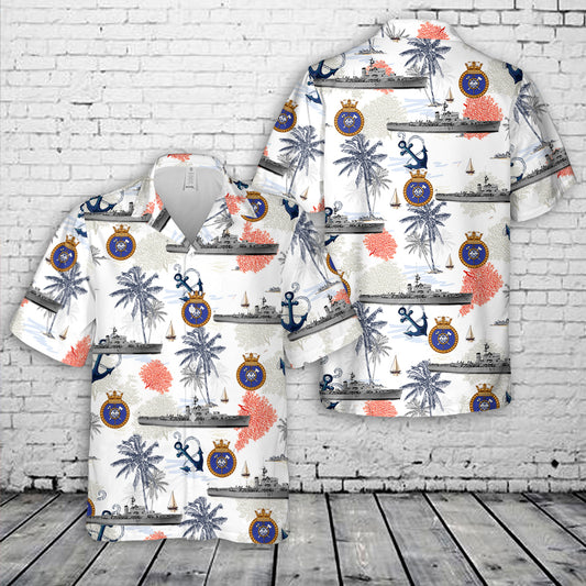 Royal Canadian Navy HMCS Cap de la Madeleine FFE 317 Prestonian-class frigate Hawaiian Shirt