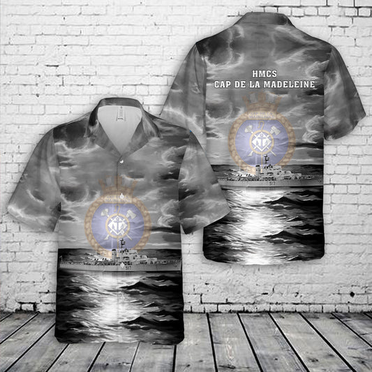 Royal Canadian Navy HMCS Cap de la Madeleine FFE 317 Prestonian-class frigate Hawaiian Shirt