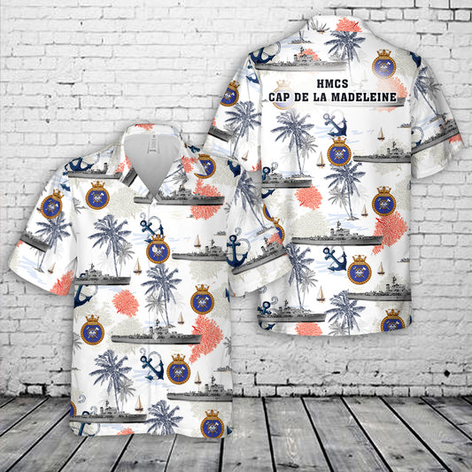 Royal Canadian Navy HMCS Cap de la Madeleine FFE 317 Prestonian-class frigate Hawaiian Shirt