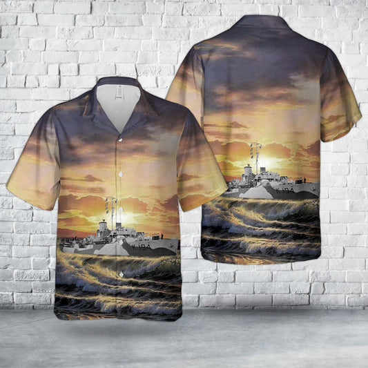 Royal Canadian Navy HMCS Fennel K194 Flower-class corvettes In WWII Hawaiian Shirt