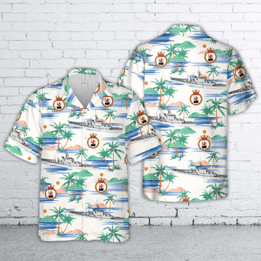 Royal Canadian Navy HMCS Fort Erie FFE 312 Prestonian-class frigate Hawaiian Shirt