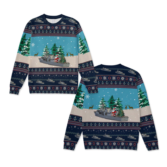Royal Canadian Navy HMCS Halifax (FFH 330) Christmas Knitted Sweater
