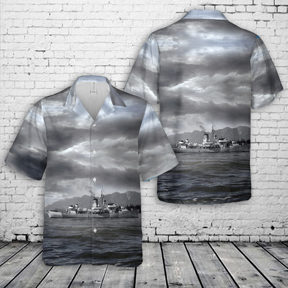 Royal Canadian Navy HMCS Nanaimo (K101) Flower-class corvettes In WWII Hawaiian Shirt