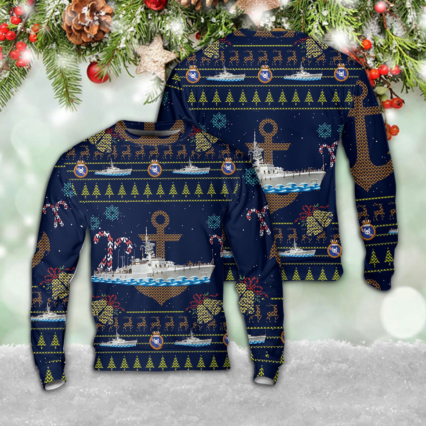Royal Canadian Navy HMCS Qu'Appelle (DDE 264) Christmas Sweater