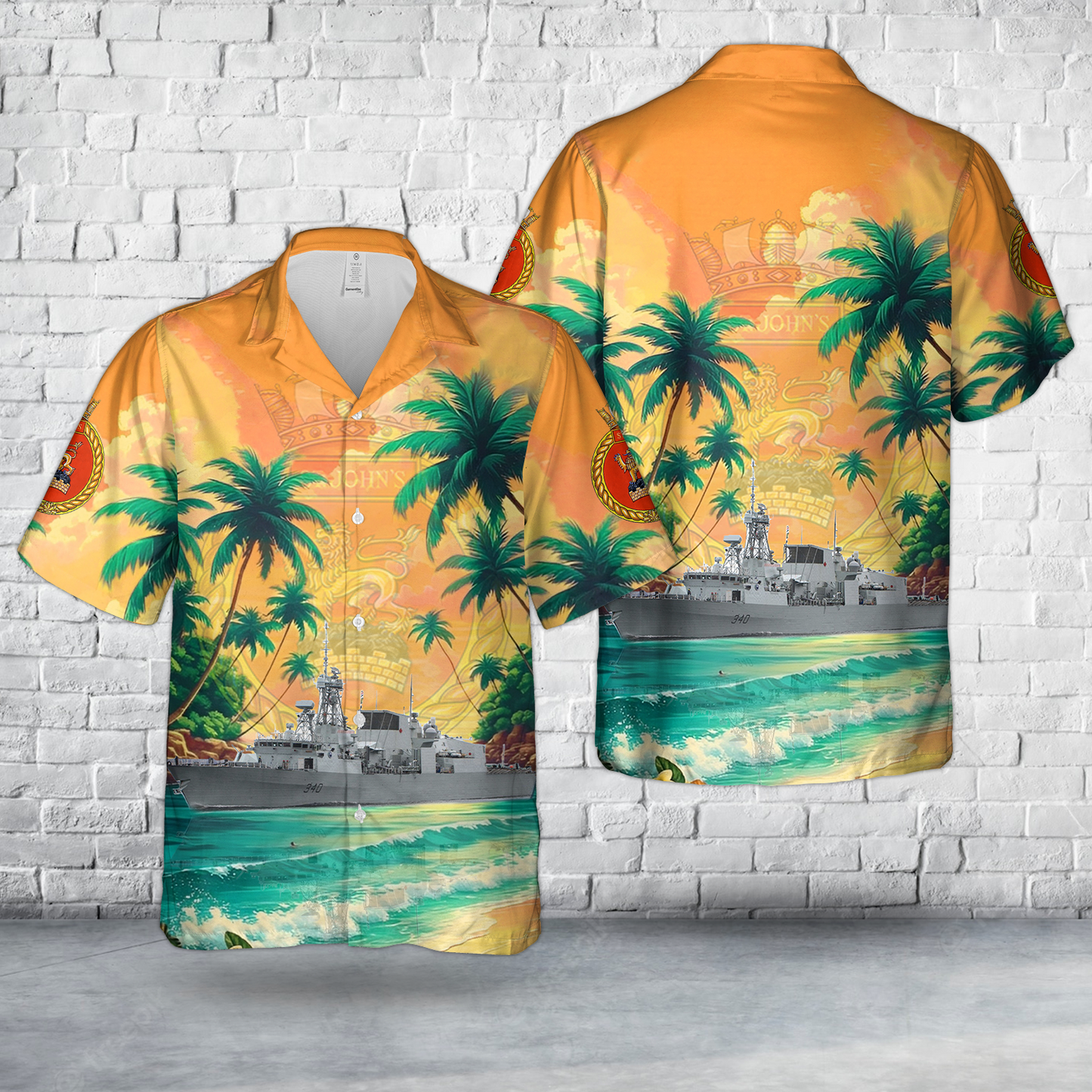 Royal Canadian Navy HMCS St. John's FFH 340 Hawaiian Shirt