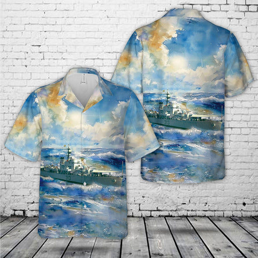 Royal Canadian Navy HMCS Sussexvale (FFE 313) Prestonian-class frigate Hawaiian Shirt