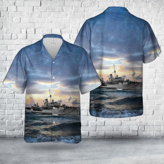 Royal Canadian Navy HMCS Vancouver (K240) Flower-class corvettes In WWII Hawaiian Shirt