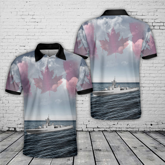 Royal Canadian Navy HMCS Yukon (DDE 263) Mackenzie-class destroyer Polo Shirt