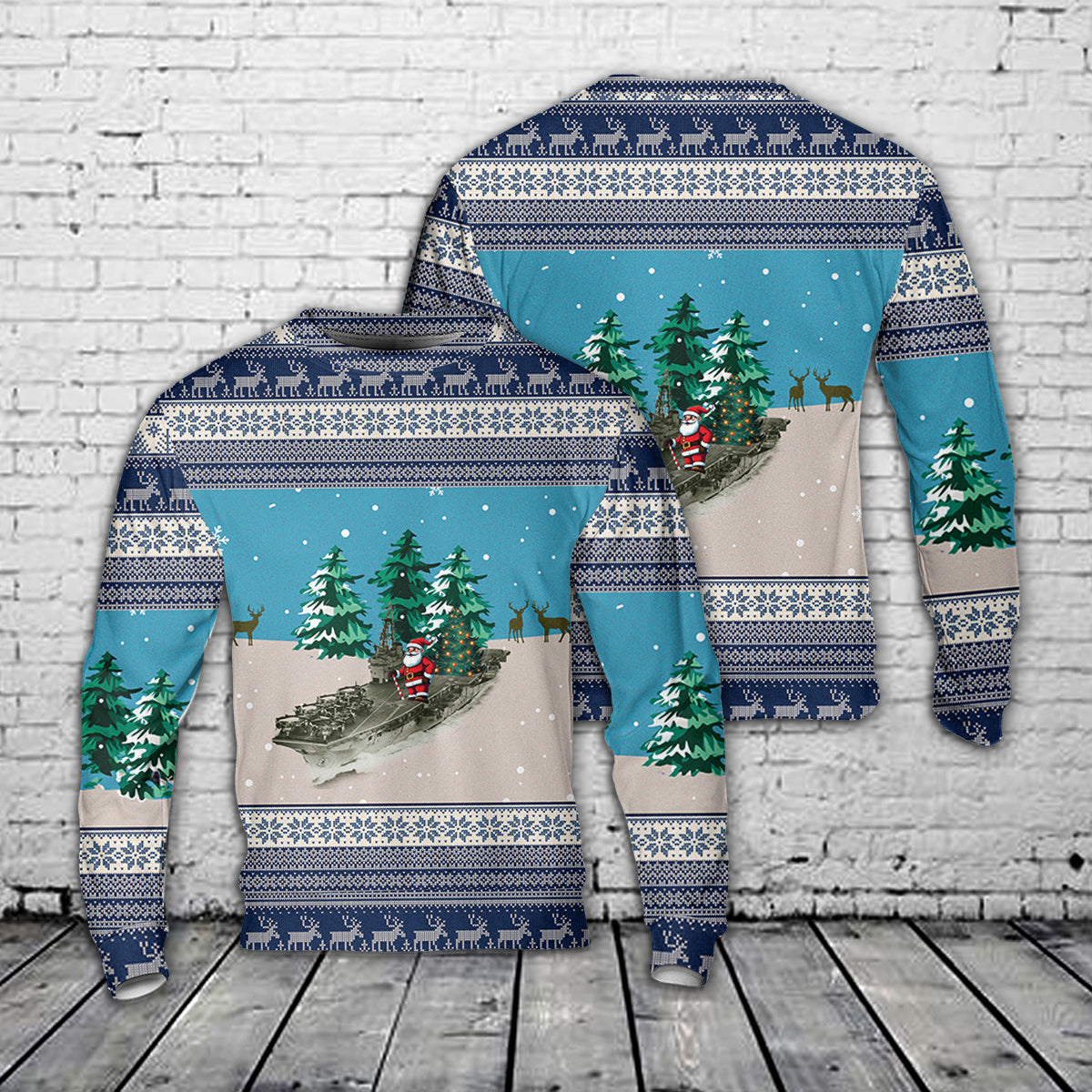 Royal Canadian Navy RCN HMCS Bonaventure (CVL 22) Majestic-class aircraft carrier Christmas Sweater
