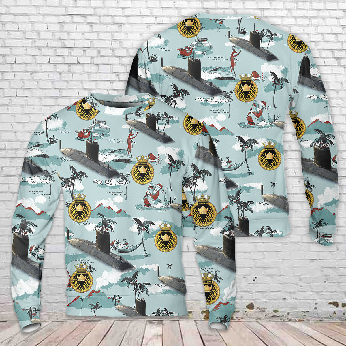 Royal Canadian Navy SSK 878 HMCS Corner Brook Submarine Christmas Sweater