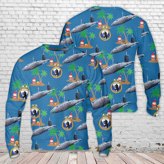 Royal Canadian Navy SSK 879 HMCS Chicoutimi Submarine Christmas Sweater