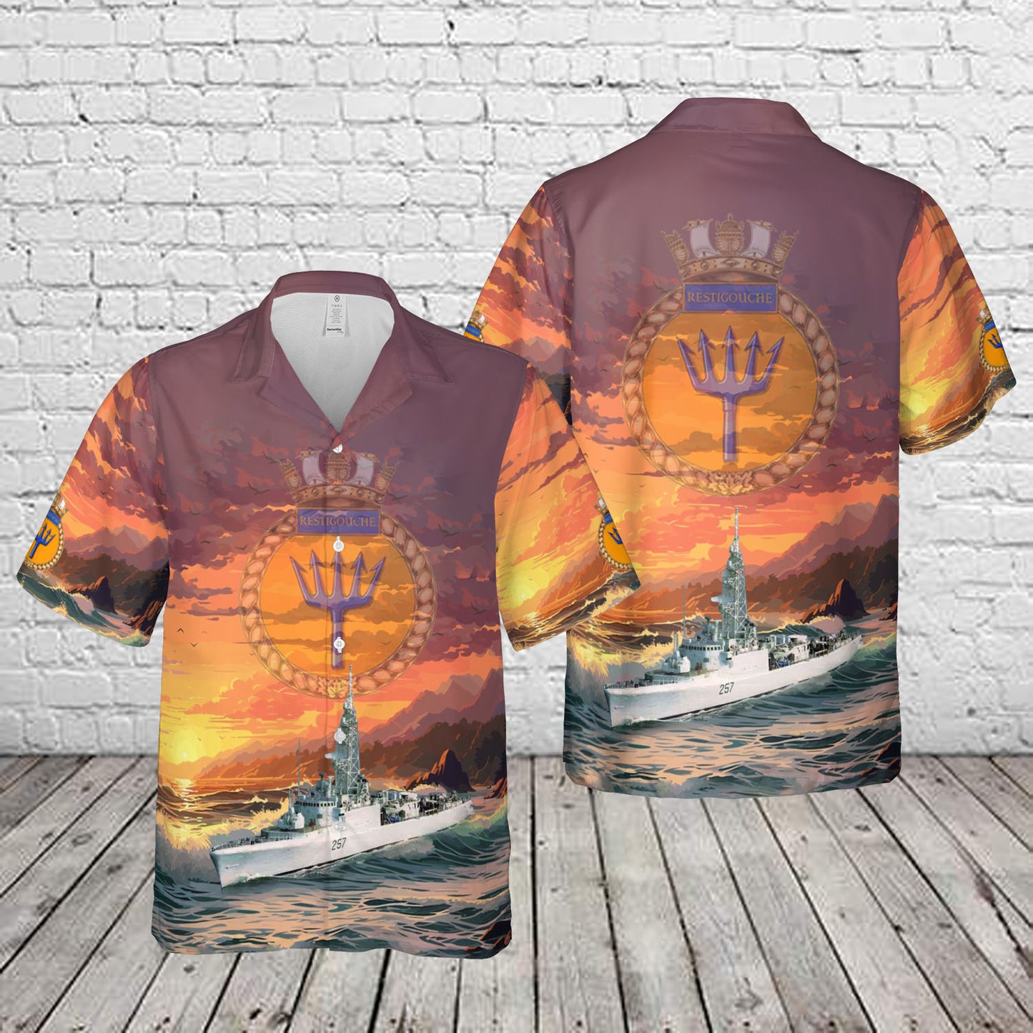 Royal Canadian Navy HMCS Restigouche (DDE 257) Hawaiian Shirt