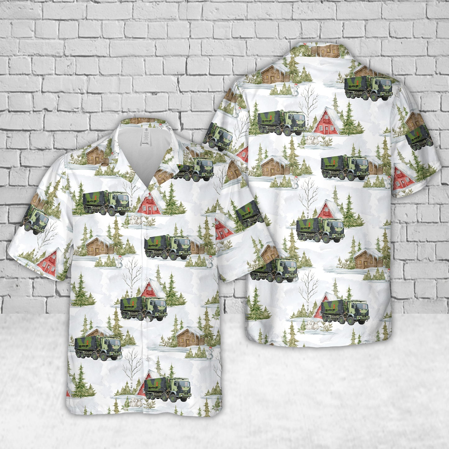 Royal Danish Army Iveco Truck Christmas Hawaiian Shirt