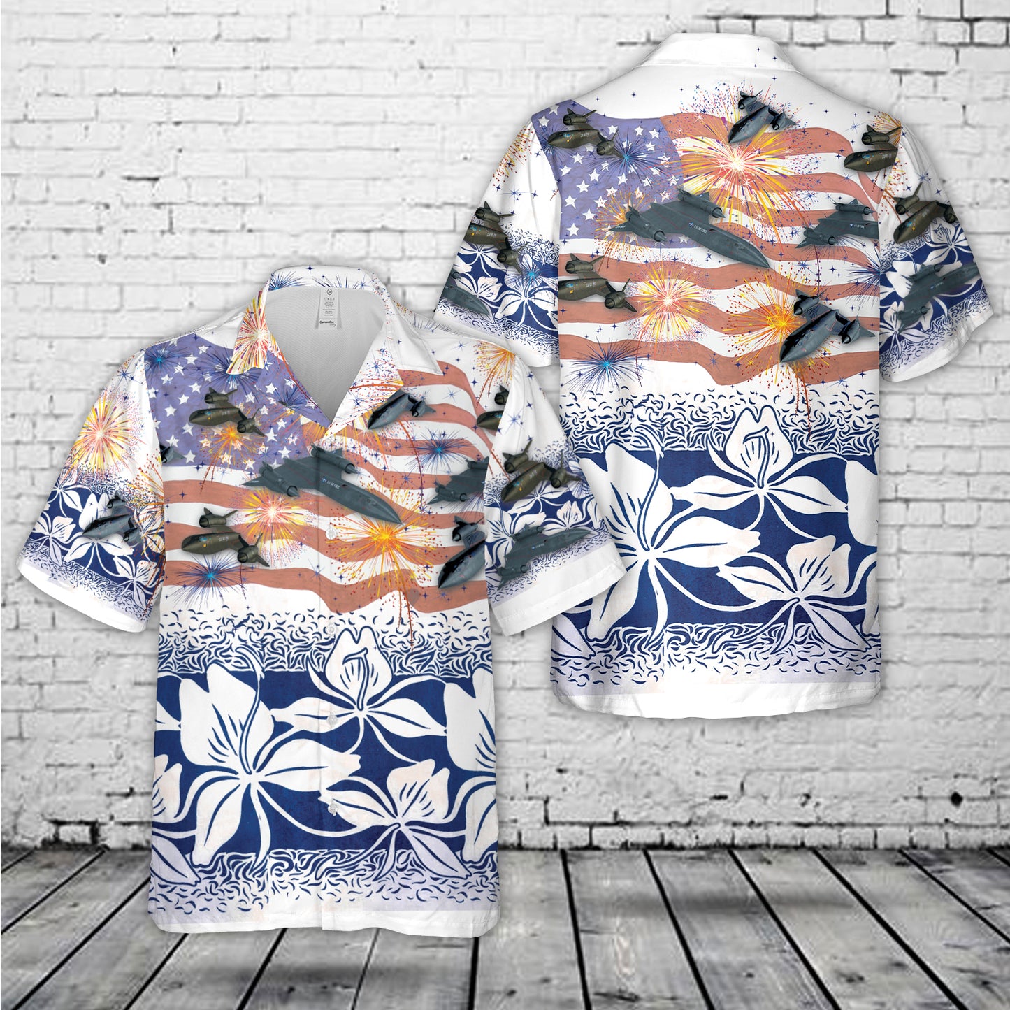 US Air Force Lockheed SR-71 Blackbird 4th Of July Hawaiian Shirt