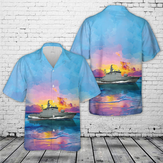Royal Danish Navy Flyvefisken class P555 Hawaiian Shirt