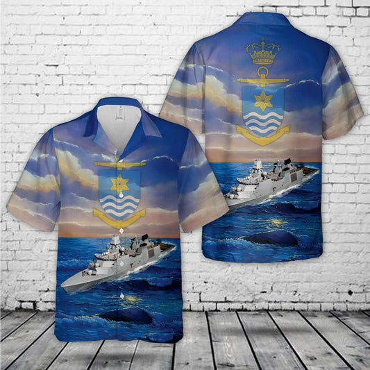 Royal Danish Navy Guided Missile Frigate FFG F 363 HDMS Niels Juel Hawaiian Shirt