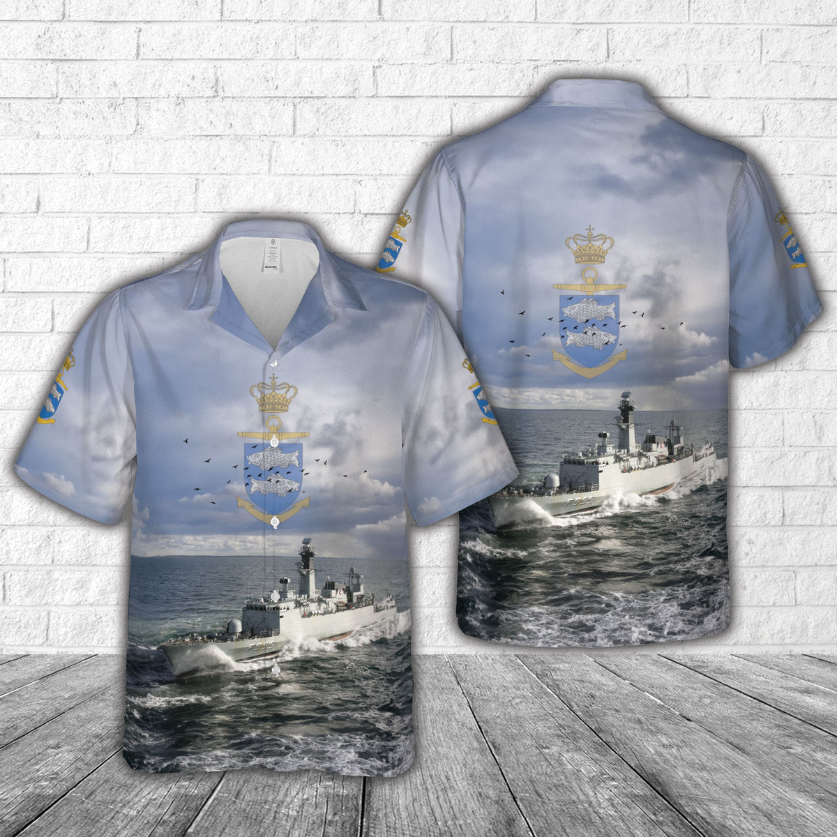 Royal Danish Navy Kongelige Danske Marine - Corvette F 355 HDMS Olfert Fischer Hawaiian Shirt