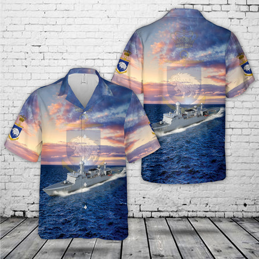 Royal Danish Navy Kongelige Danske Marine - Ocean Patrol Frigate F 359 HDMS Vaedderen Hawaiian Shirt