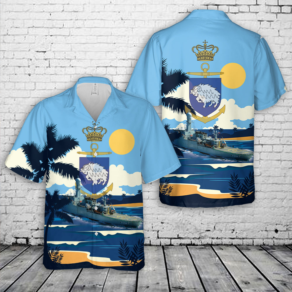 Royal Danish Navy Kongelige Danske Marine - Ocean Patrol Frigate F 359 HDMS Vaedderen Hawaiian Shirt