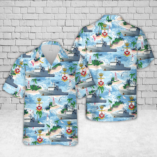 Royal Danish Navy / Kongelige Danske Marine - Offshore Patrol Vessel P 571 HDMS Ejnar Mikkelsen Hawaiian Shirt