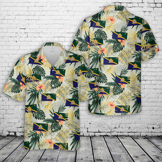 Royal Hamilton Light Infantry themed Hawaiian shirt