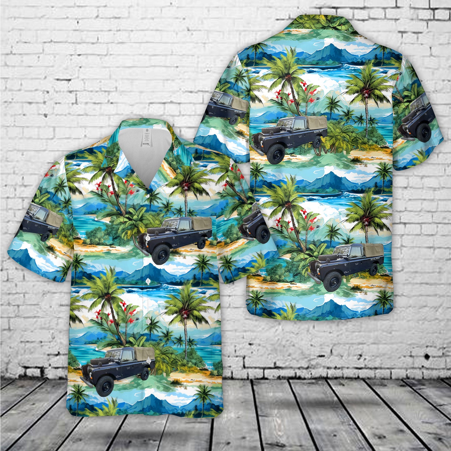 Royal Navy 1977 Land Rover Hawaiian Shirt