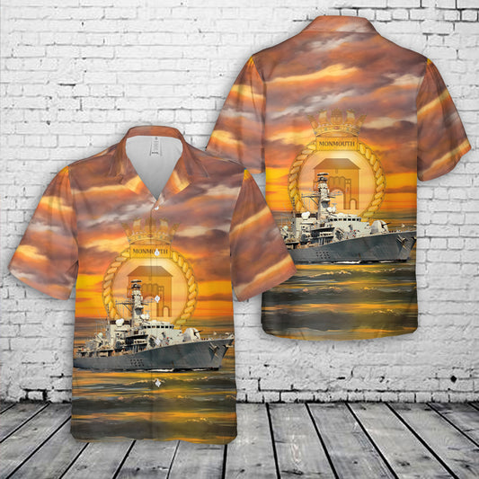 Royal Navy Guided Missile Frigate F 235 HMS Monmouth Hawaiian Shirt