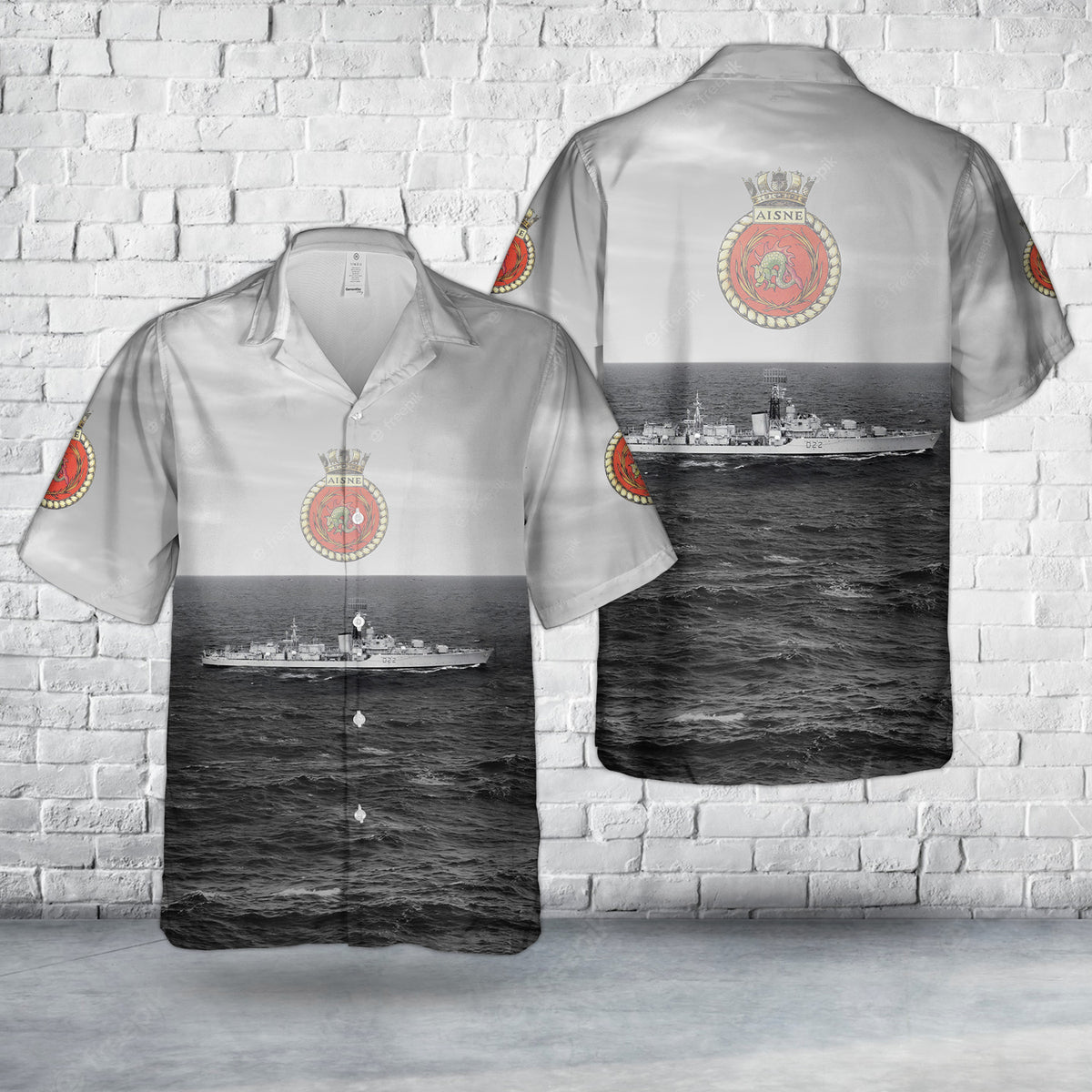 Royal Navy HMS Aisne (D22) with 965 Ariel Hawaiian Shirt