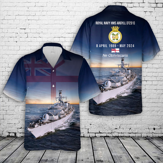 Royal Navy HMS Argyll (F231) Hawaiian Shirt