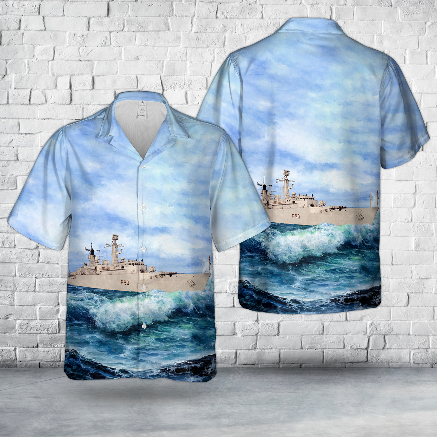 Royal Navy HMS Brilliant (F90) Hawaiian Shirt