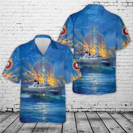 Royal Navy HMS Diamond (D34) Hawaiian Shirt