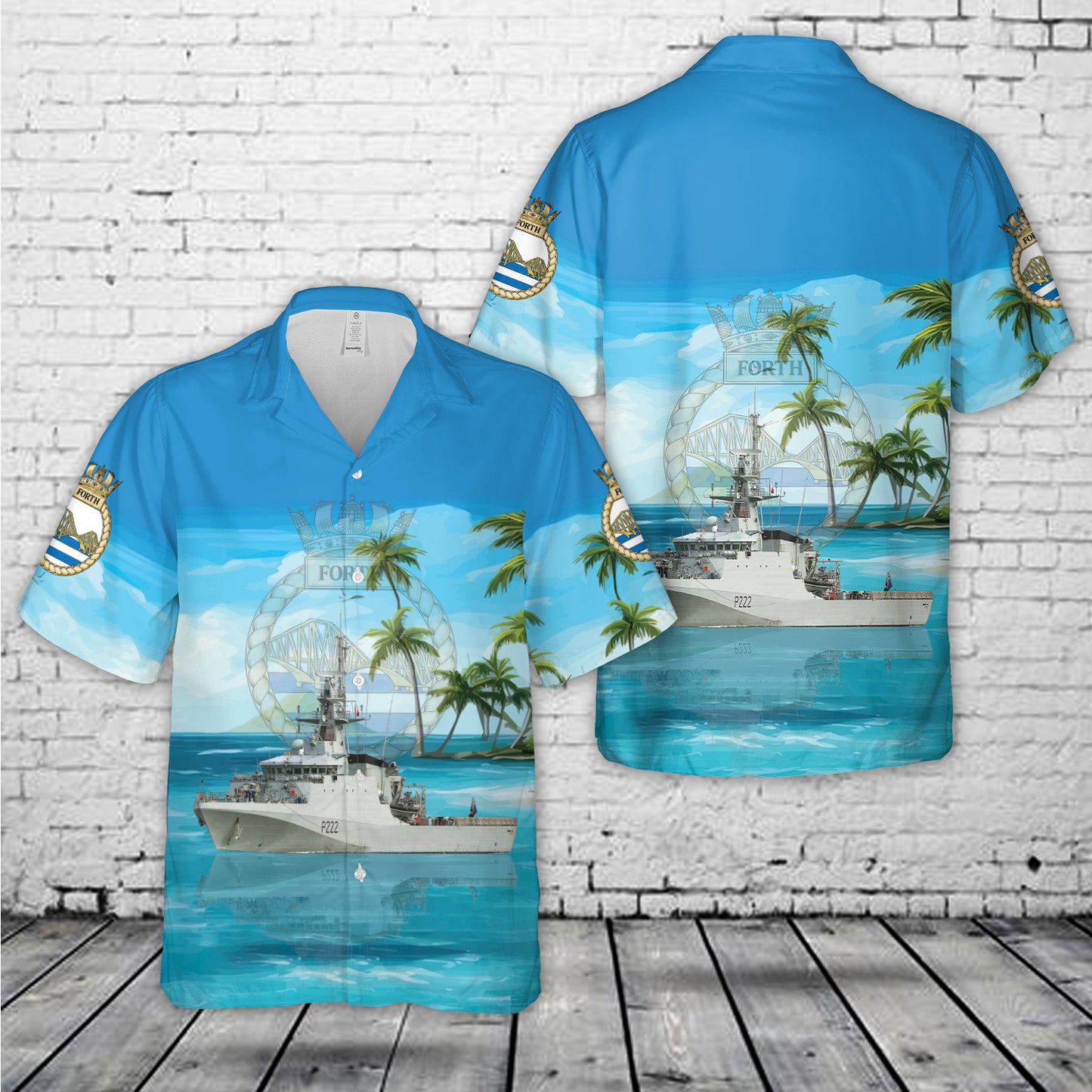 Royal Navy HMS Forth (P222) Offshore Patrol Vessel Hawaiian Shirt