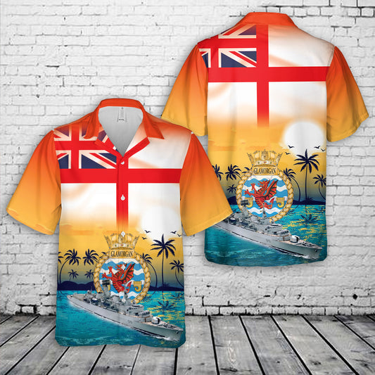Royal Navy HMS Glamorgan (D19) Hawaiian Shirt