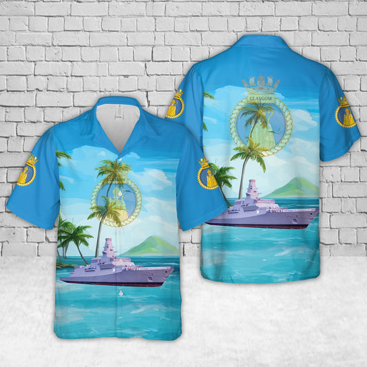 Royal Navy HMS Glasgow (Type 26 frigate) Hawaiian Shirt